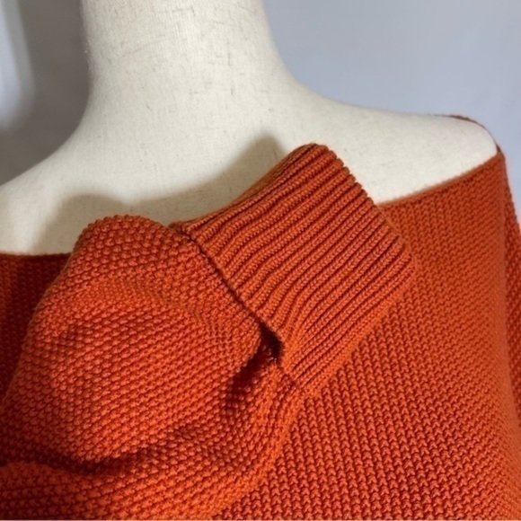 French Connection • Babysoft Slash Neck Boatneck Pullover Sweater Orange L - Picture 8 of 9